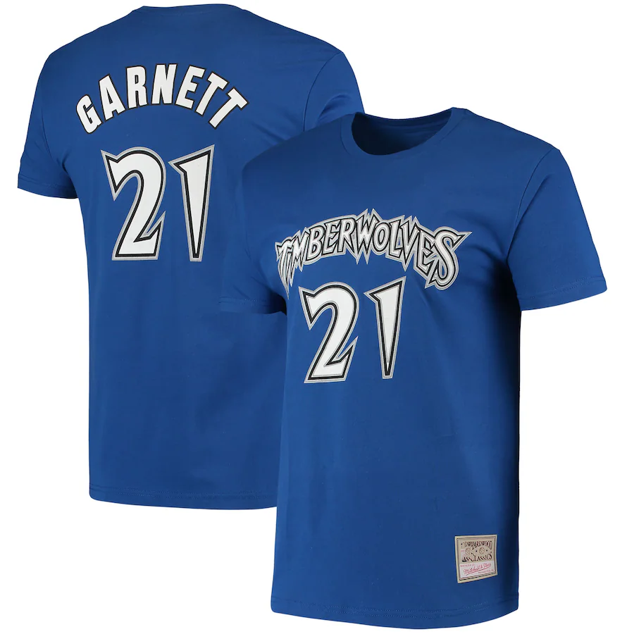 2024 NBA Minnesota Timberwolves #21 Garnett blue Tshirts->nba t-shirts->Sports Accessory